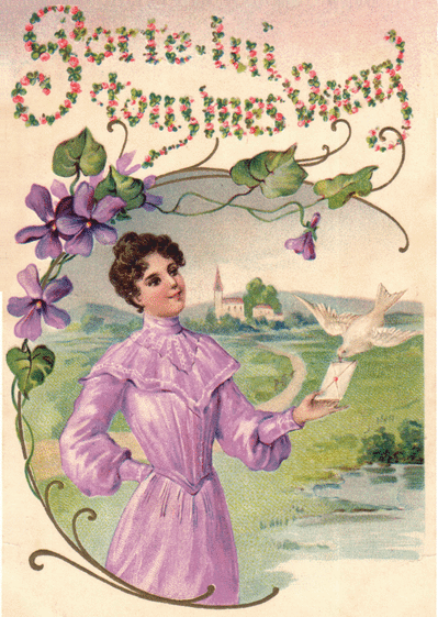 carte de voeux 1900